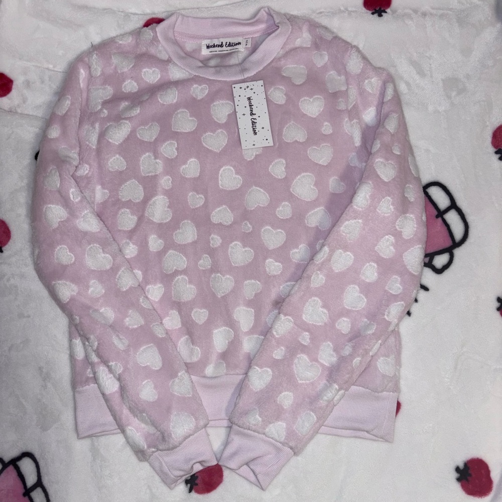 Weekend Edition Pink Heart Sweatshirt